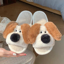 Winter Dog Cartoon Couple Slippers