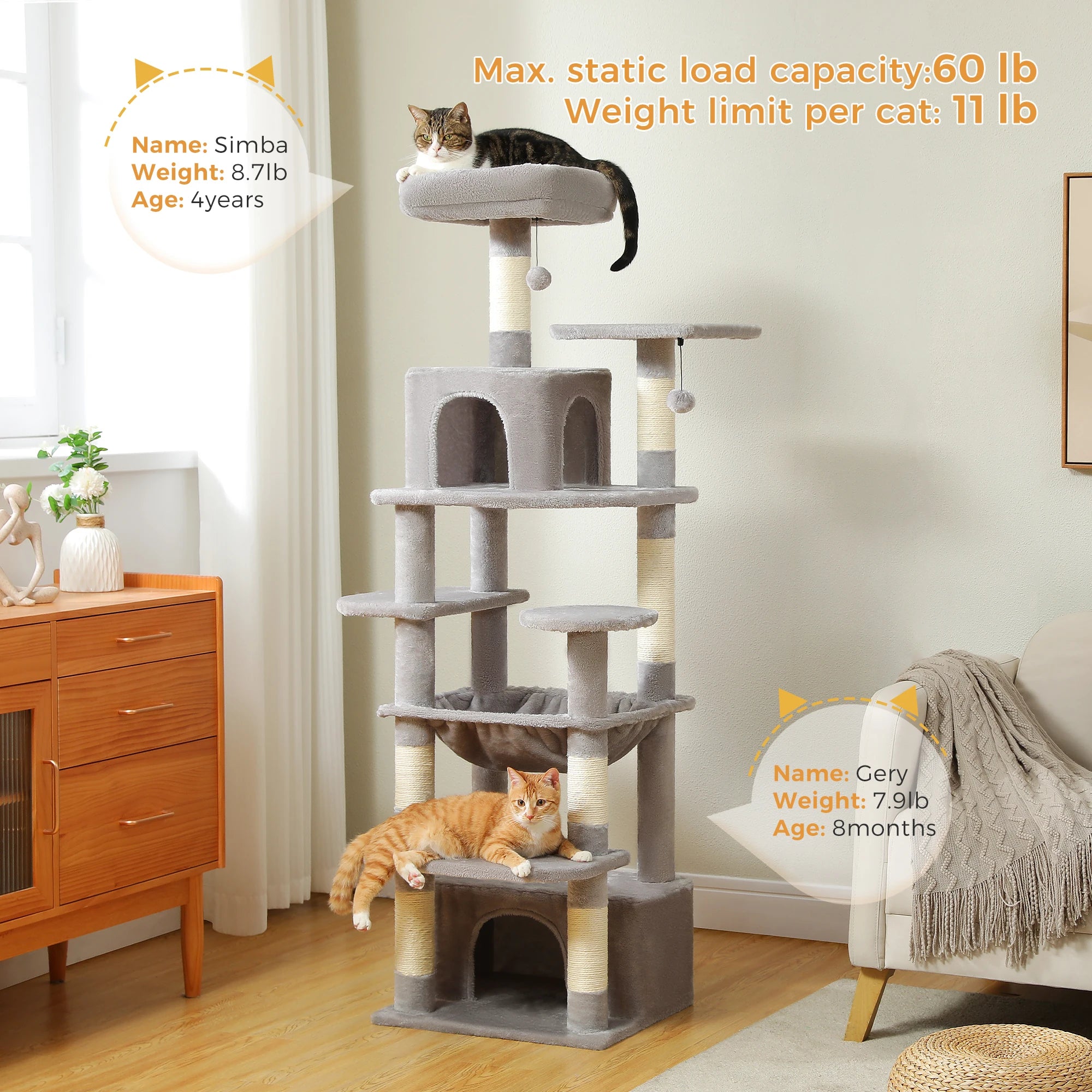 Spacious Multi-Level Cat Tower