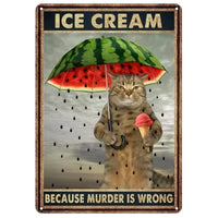 Funny Coffee Cat Sign by Tail chasers