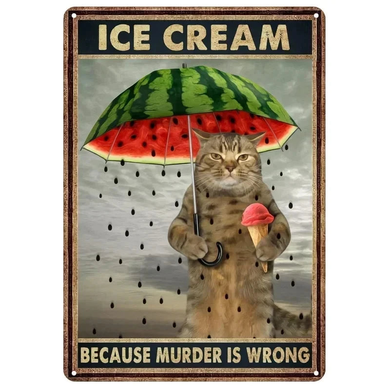 Funny Coffee Cat Sign by Tail chasers