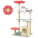 49-Inch Tall Multi-Level Floral Kitten Tower Perch by Tail chasers