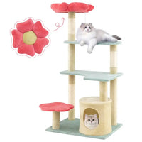 49-Inch Tall Multi-Level Floral Kitten Tower Perch by Tail chasers