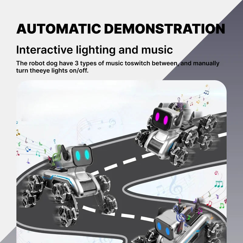 Remote Control Robot Dog | Gesture Sensing,Stunt Rc Cars, Interactive Pocket Emo Robot,Cool Lighting & Music by Tail chasers