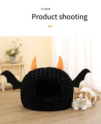Halloween Bat Pet Cave Bed - Cozy Fall & Winter Warmth