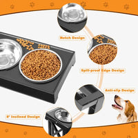 Adjustable Height Elevated Dog Bowls