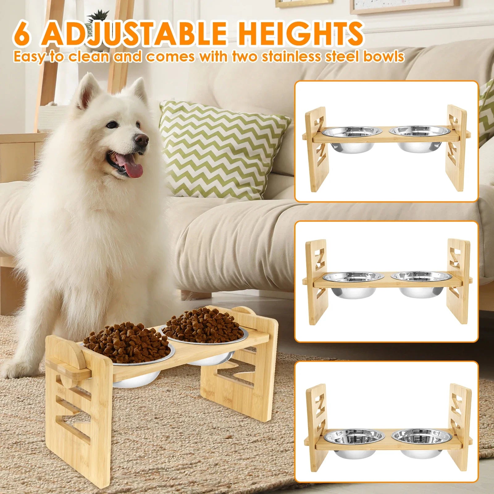 Bamboo Elevated Bowl Stand by Tail chasers