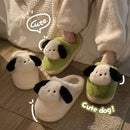 Women's Winter Cartoon Dog Plush Slippers