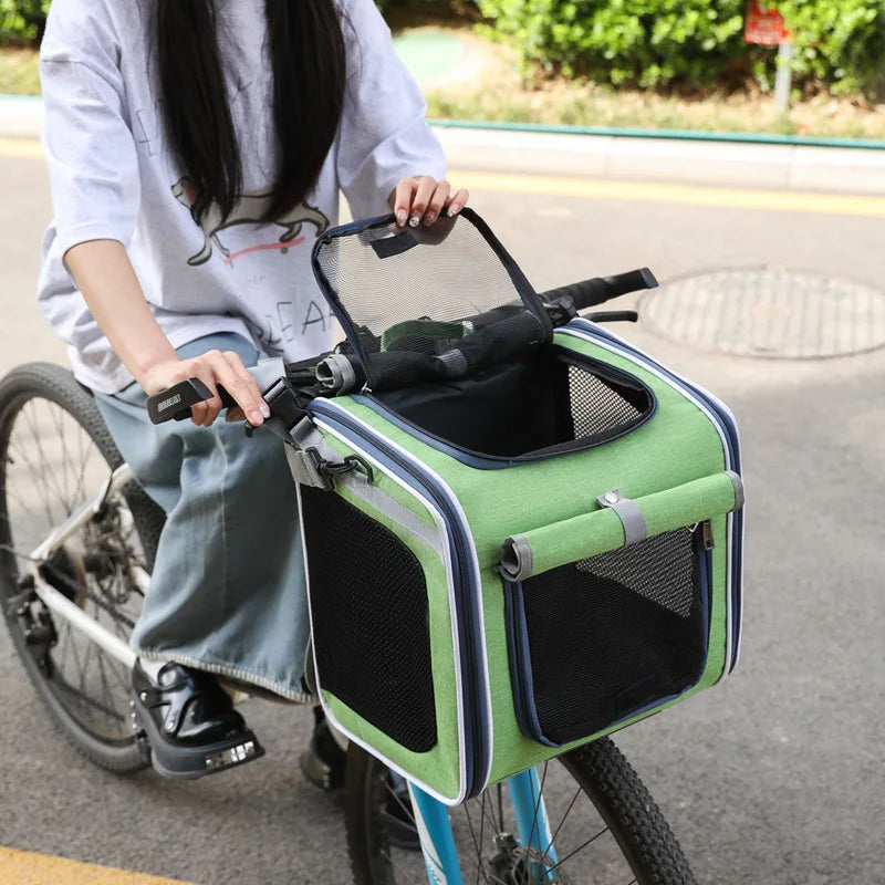 Nordic Style Pet Travel Backpack - Portable Car & Bicycle Carrier