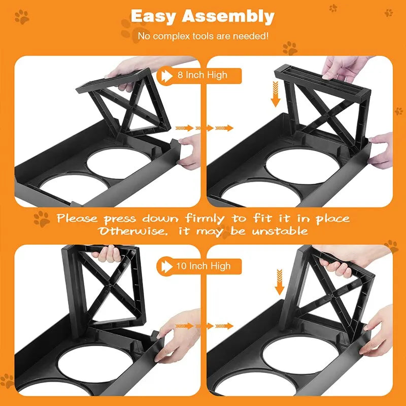 Adjustable Height Elevated Dog Bowls
