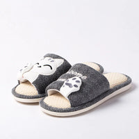 Cat Platform Linen Slippers