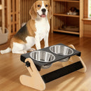 Rustic Wood Dog Bowl Stand