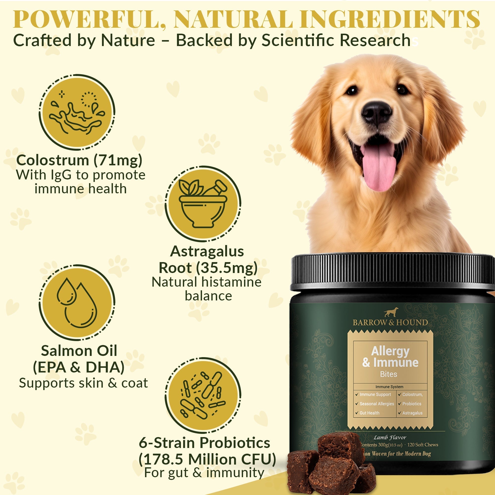 Allergy & Immune Bites for Dogs - Seasonal Relief with Colostrum & Probiotics