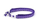 White Squiggles on Purple Cat Collar-4