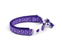 White Squiggles on Purple Cat Collar-1