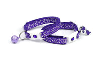 White Squiggles on Purple Cat Collar-2